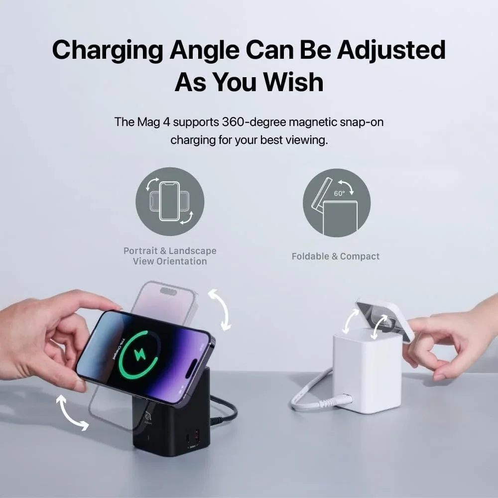 ADAM‎ Magnetic Wireless Charger Mag 4 GaN 30W 4in1 Power Charging IPhone AirPods